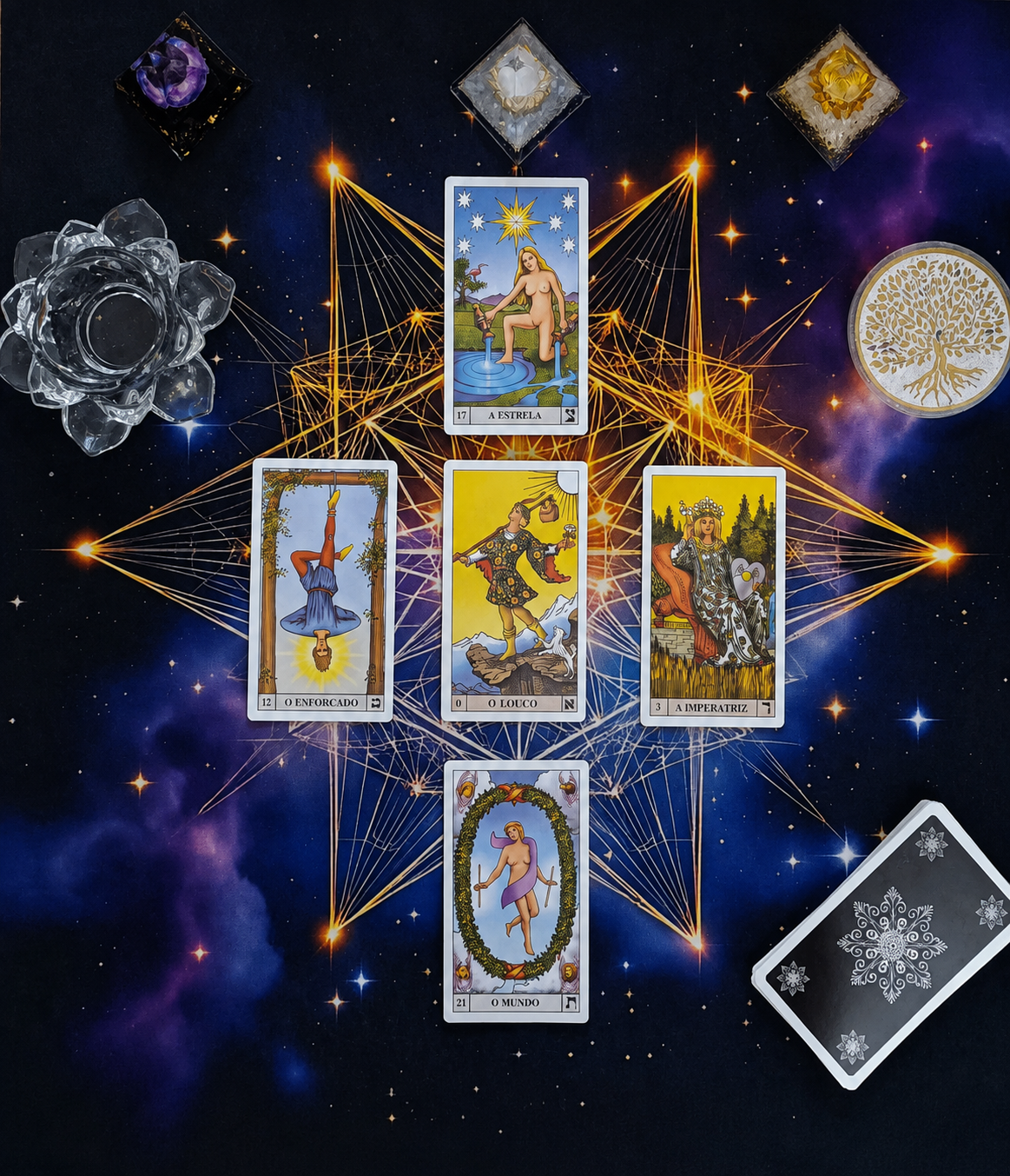 Miguel Gomes em leituras de tarot terapéutico.